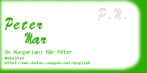 peter mar business card